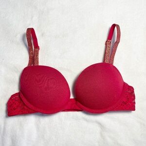 La Senza push up plunge remix red bra 30A